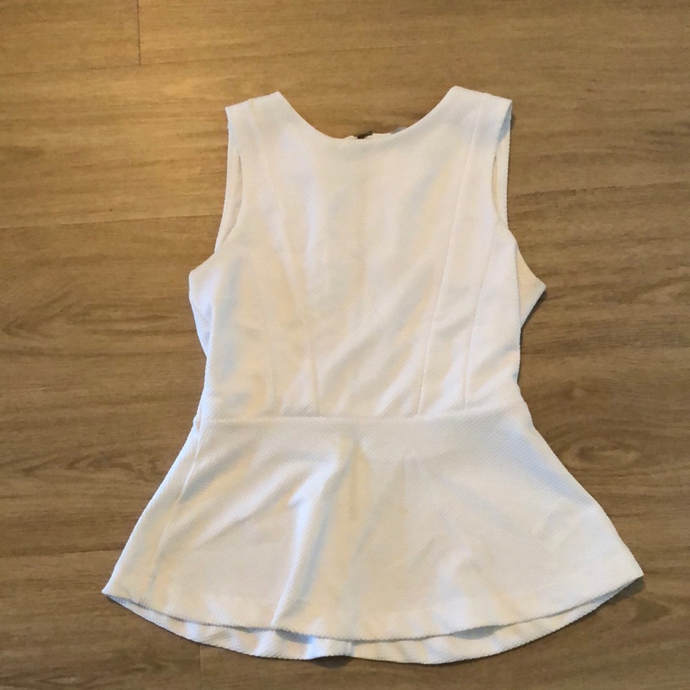 Cute white peplum top from H&M